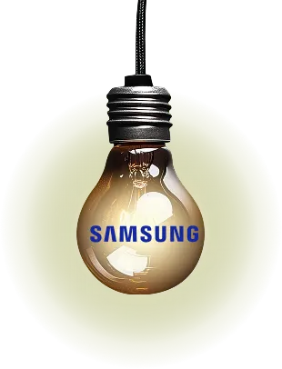 Ampoule suspendue au logo Samsung